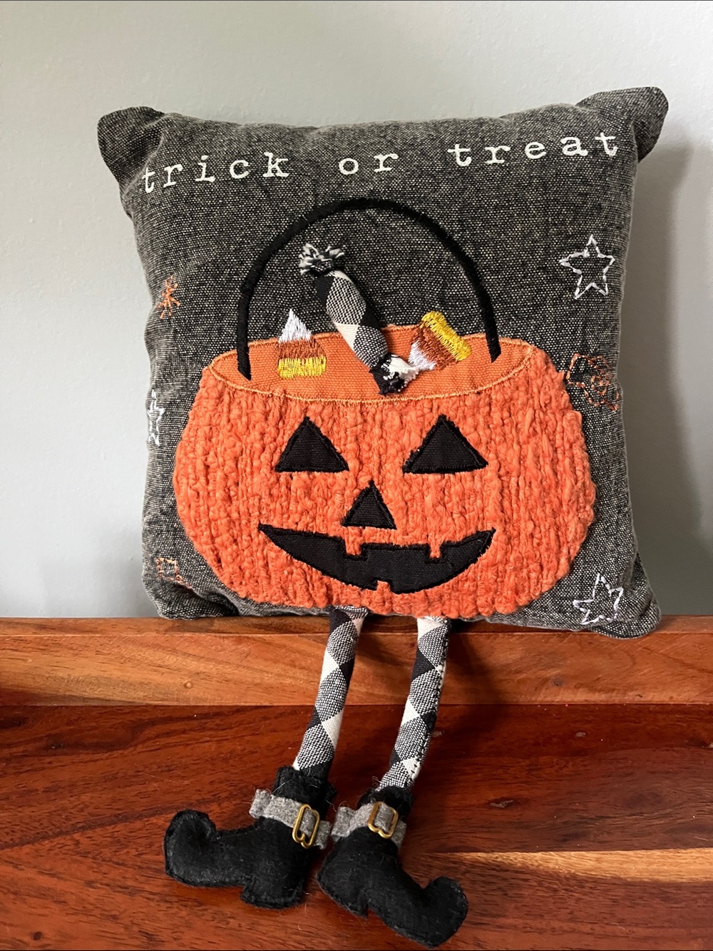PUMPKIN PILLOW WITH DANGLE LEGS